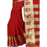 buy red jacquard saree online