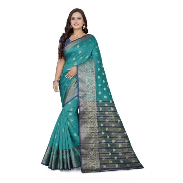 buy green jacquard saree online