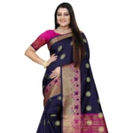 dark blue pink saree online