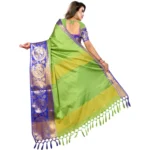 buy green jacquard saree