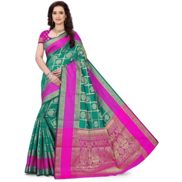 Light Green Jacquard Woven Saree for Women