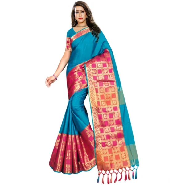 Multicolor Jacquard Woven Saree for Women