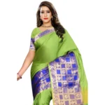 green jacquard saree online