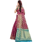 magenta jacquard saree
