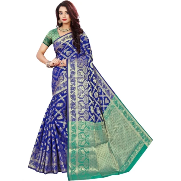 Elegant Blue Jacquard Saree for Women