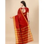 red cotton silk saree