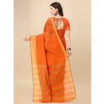 Orange Cotton Silk Saree
