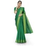 green cotton silk saree