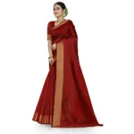 Red Cotton Silk Saree