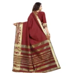 maroon jacquard saree online