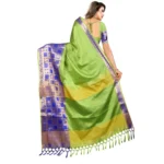 green jacquard saree online