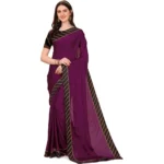 buy purple chiffon saree