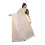 pink cotton blend saree