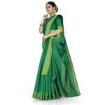 green cotton silk saree