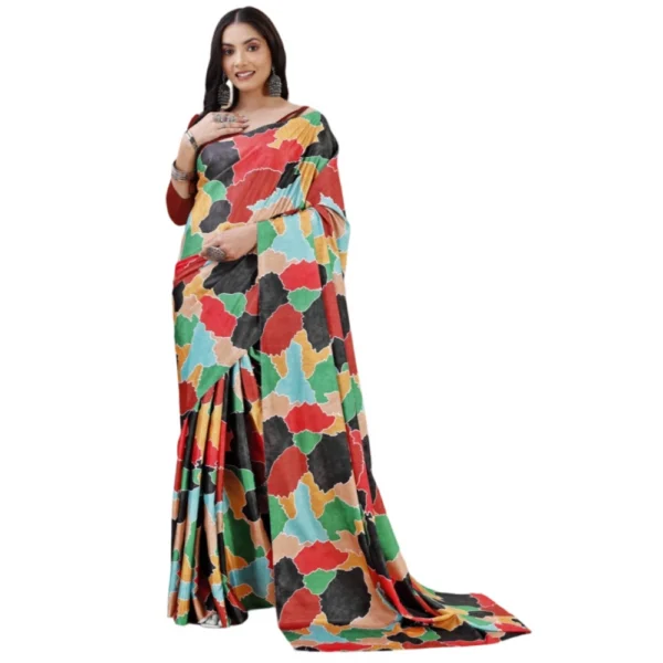 Stunning Red Crepe Digital Print Saree for Women