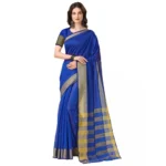 Multicolor Cotton Silk Striped Saree for Women
