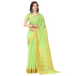 buy green cotton silk saree