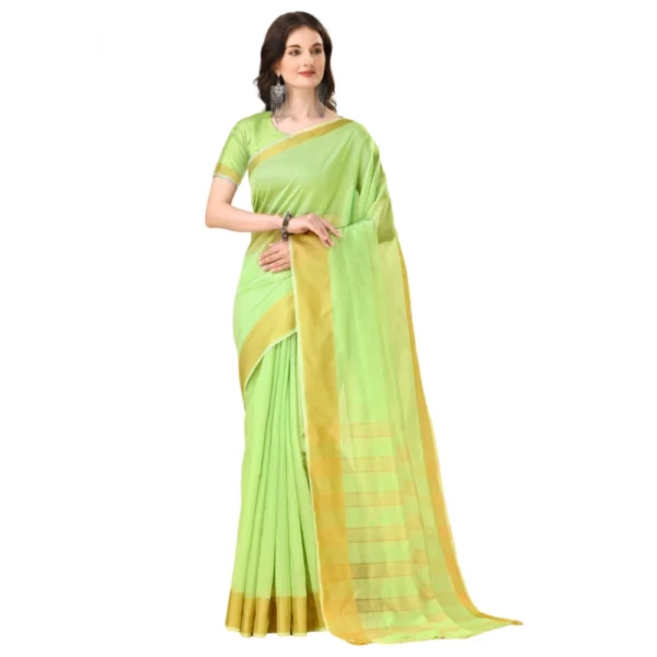 buy green cotton silk saree