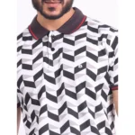 Generic Men's Casual Cotton Printed Polo Neck Half Sleeve T-Shirt (White) - Image 6