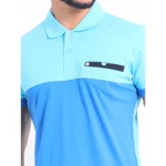 Generic Men's Casual Cotton Printed Polo Neck Half Sleeve T-Shirt (Skyblue) - Image 6