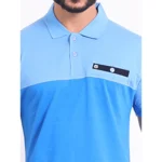 Generic Men's Casual Cotton Printed Polo Neck Half Sleeve T-Shirt (Blue) - Image 6