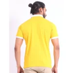 Generic Men's Casual Cotton Printed Polo Neck Half Sleeve T-Shirt (Yellow) - Image 2