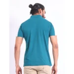 Generic Men's Casual Cotton Printed Polo Neck Half Sleeve T-Shirt (Green) - Image 2