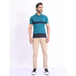 Generic Men's Casual Cotton Printed Polo Neck Half Sleeve T-Shirt (Green) - Image 7