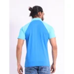 Generic Men's Casual Cotton Printed Polo Neck Half Sleeve T-Shirt (Skyblue) - Image 2