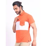 Generic Men's Casual Cotton Printed Polo Neck Half Sleeve T-Shirt (Brown) - Image 3