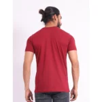 Generic Men's Casual Cotton Printed Round Neck Half Sleeve T-Shirt (Maroon) - Image 2