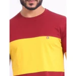 Generic Men's Casual Cotton Printed Round Neck Half Sleeve T-Shirt (Maroon) - Image 6