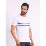 Generic Men's Casual Cotton Printed Round Neck Half Sleeve T-Shirt (White) - Image 4