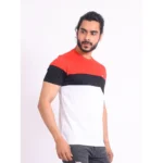 Mens Red Printed T-Shirt - Angle 4