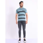 Generic Men's Casual Cotton Printed Polo Neck Half Sleeve T-Shirt (Green) - Image 7