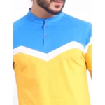 Generic Men's Casual Cotton Printed Polo Neck Half Sleeve T-Shirt (Yellow) - Image 6