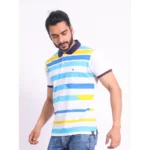 Generic Men's Casual Cotton Printed Polo Neck Half Sleeve T-Shirt (White) - Image 3