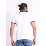 Generic Men's Casual Cotton Printed Polo Neck Half Sleeve T-Shirt (White) - Image 2