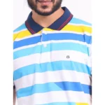 Generic Men's Casual Cotton Printed Polo Neck Half Sleeve T-Shirt (White) - Image 6