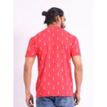 Generic Men's Casual Cotton Printed Round Neck Half Sleeve T-Shirt (Red) - Image 2