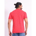 Generic Men's Casual Cotton Printed Round Neck Half Sleeve T-Shirt (Red) - Image 2