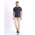 Generic Men's Casual Cotton Printed Round Neck Half Sleeve T-Shirt (Black) - Image 7