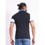 Generic Men's Casual Cotton Printed Polo Neck Half Sleeve T-Shirt (Black) - Image 2