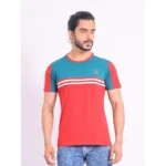 Generic Men's Casual Cotton Printed Round Neck Half Sleeve T-Shirt (Red) - Image 4
