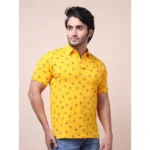 Generic Men's Casual Cotton Printed Polo Neck Half Sleeve T-Shirt (Turmeric) - Image 4