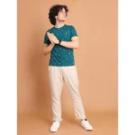 Generic Men's Casual Cotton Printed Round Neck Half Sleeve T-Shirt (Green) - Image 7