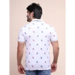 Generic Men's Casual Cotton Printed Polo Neck Half Sleeve T-Shirt (White) - Image 2