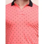 Generic Men's Casual Cotton Printed Polo Neck Half Sleeve T-Shirt (Red) - Image 6