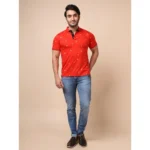 Men's Red Printed Polo - Angle 7
