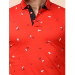 Men's Red Printed Polo - Angle 6